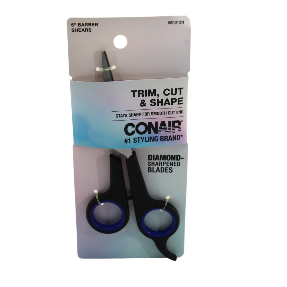 Conair 6 inch Barber Shears Diamond Sharpened Hair Cutting Scissors 80013N